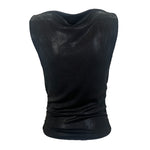 Krizia Y2k Black Lurex Two Piece Pant Ensemble, top back