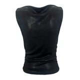 Krizia Y2k Black Lurex Two Piece Pant Ensemble, top back