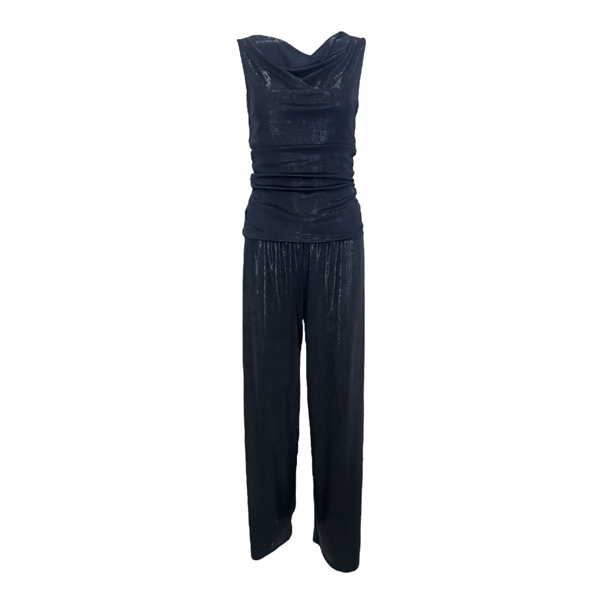 Krizia Y2k Black Lurex Two Piece Pant Ensemble
