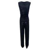Krizia Y2k Black Lurex Two Piece Pant Ensemble, back