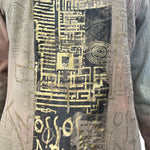 People Of The Labyrinths Y2KMoss Over Dyed Shirt and Skirt Two Piece Ensemble, NWT , detail