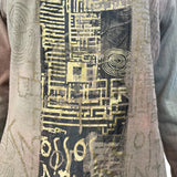 People Of The Labyrinths Y2KMoss Over Dyed Shirt and Skirt Two Piece Ensemble, NWT , detail