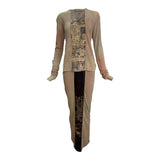 People Of The Labyrinths Y2KMoss Over Dyed Shirt and Skirt Two Piece Ensemble, NWT 