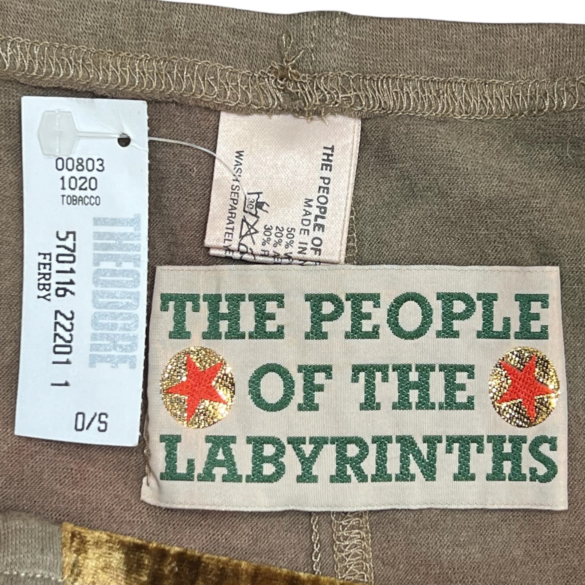 People Of The Labyrinths Y2KMoss Over Dyed Shirt and Skirt Two Piece Ensemble, NWT , label