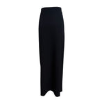 Jean Paul Gaultier Classique 1990's Black Wool Maxi Skirt with Brass Grommets, back