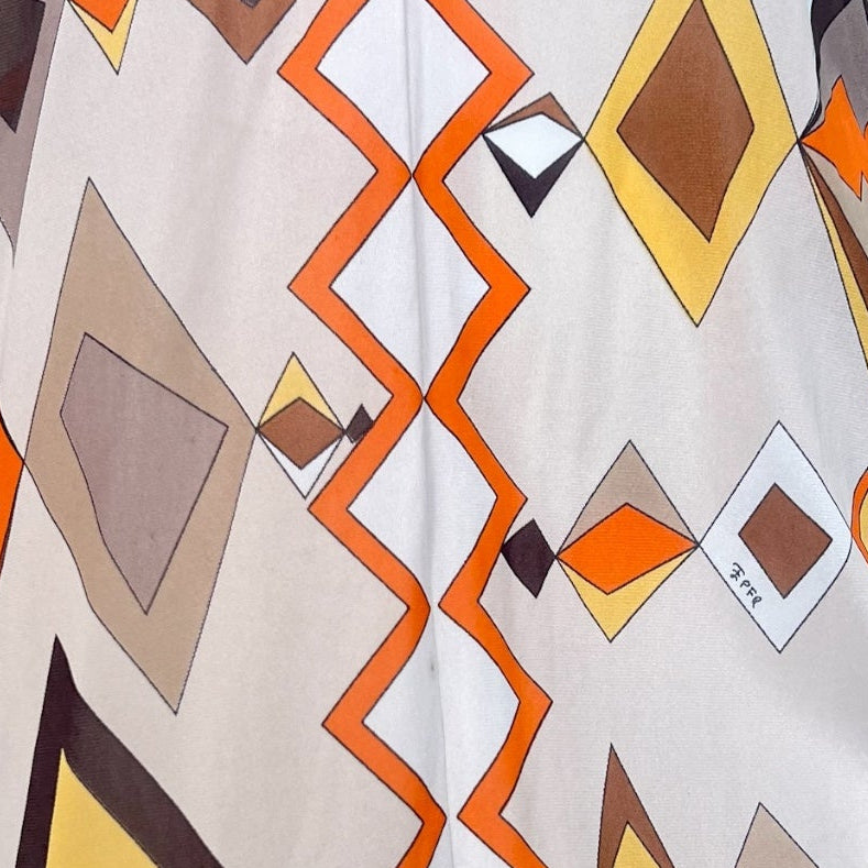Pucci 1960's Mini Orange Geometric Print Jersey Mini Nightgown/Dress, bottom