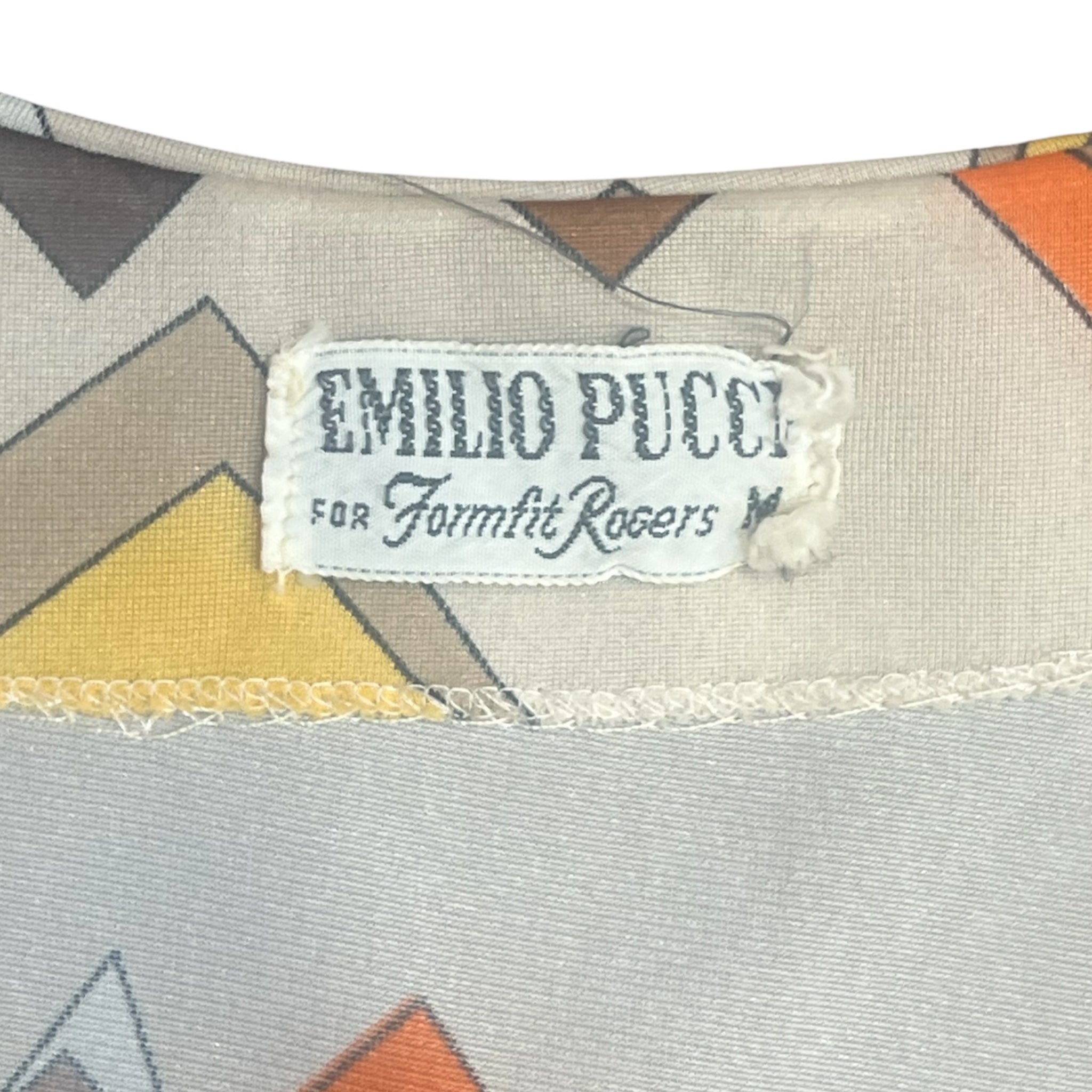 Pucci 1960's Mini Orange Geometric Print Jersey Mini Nightgown/Dress, label