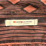Saint Laurent 70s Brown Black Graphic Cotton Blouse, label