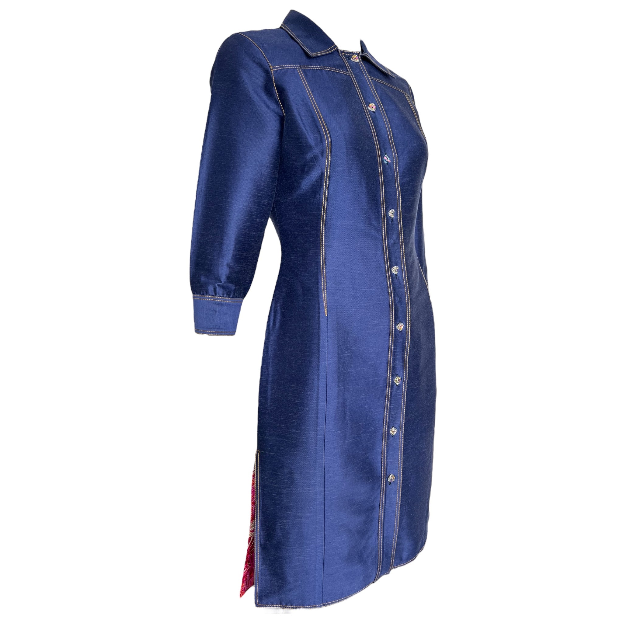 Gianni Versace Couture S/S 2000 Denim-Inspired Shirt Dress, side