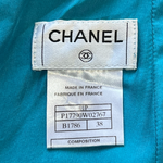 Chanel S/S 2001 Blue Boucle Knit Skirt Suit with Silver Lame, label 2