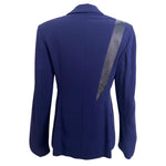 Gianni Versace Couture S/S 1998 Royal Blue Blazer with Black Leather Shoulder Stripe, NWT, back