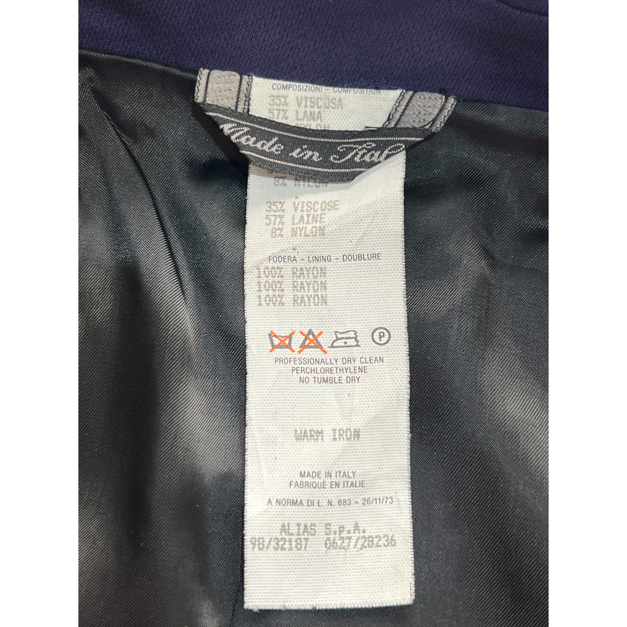 Gianni Versace Couture S/S 1998 Royal Blue Blazer with Black Leather Shoulder Stripe, NWT, tag