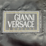 Gianni Versace Couture S/S 1998 Royal Blue Blazer with Black Leather Shoulder Stripe, NWT, back
