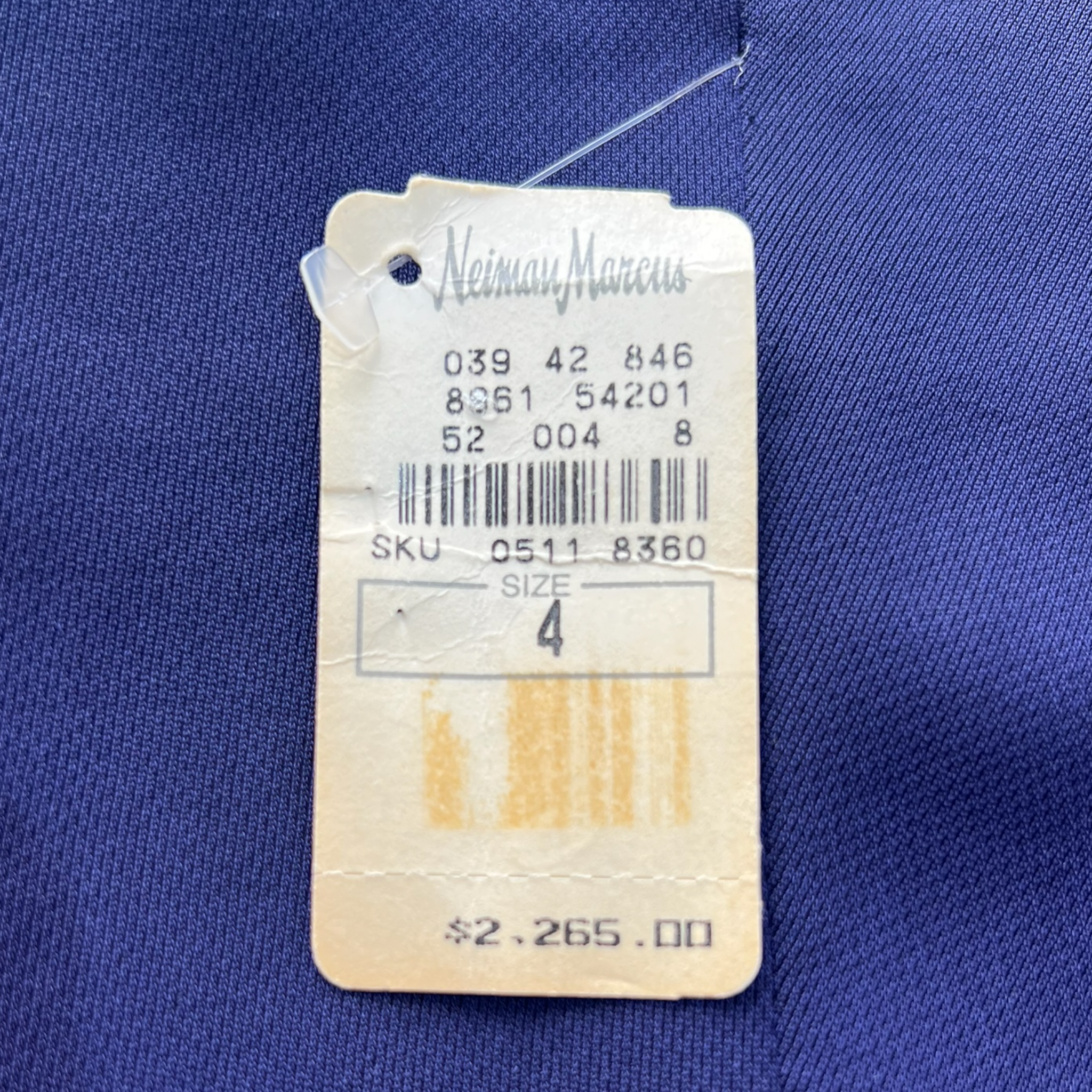 Gianni Versace Couture S/S 1998 Royal Blue Blazer with Black Leather Shoulder Stripe, NWT, price tag