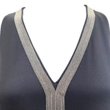 Brunello Cucinelli Slate Grey Slinky Column Gown with Monili Embellishments, neck