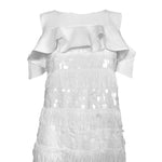 Dolce & Gabbana White Sequin Fringed Mini Dress, top