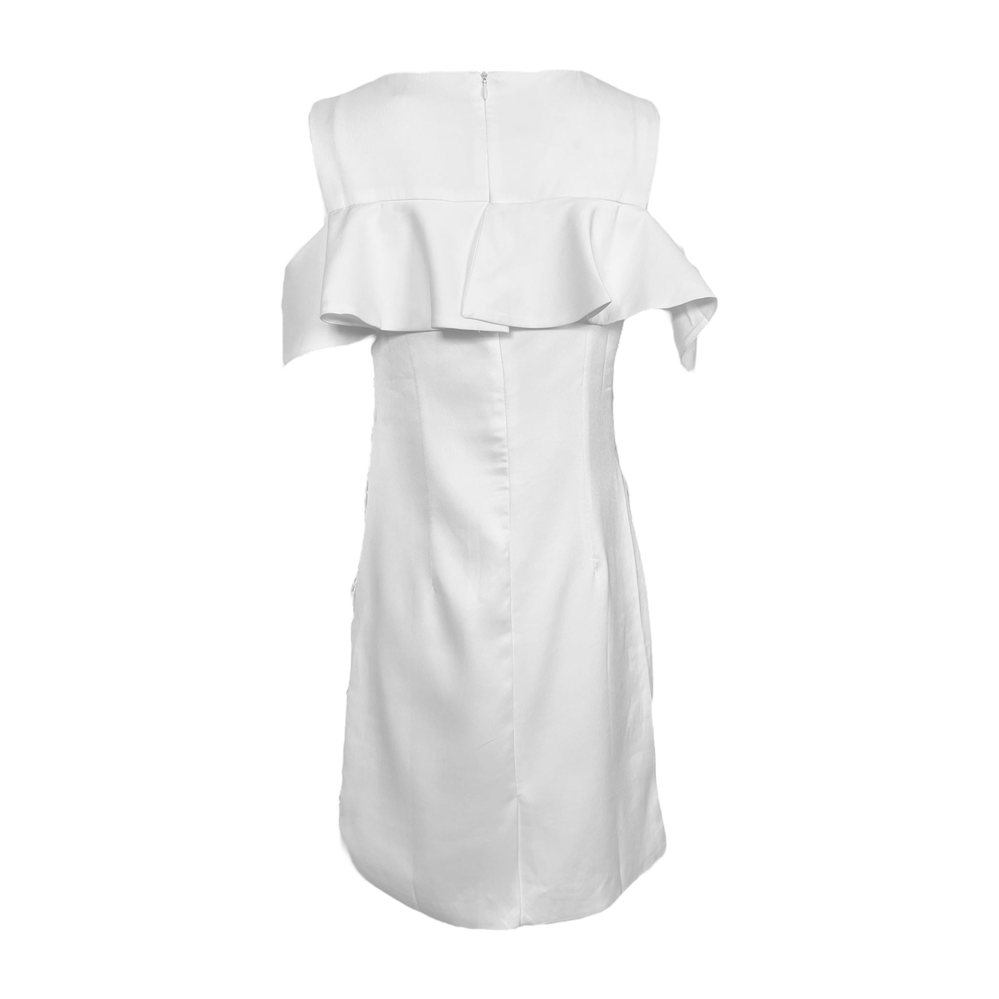 Dolce & Gabbana White Sequin Fringed Mini Dress, back