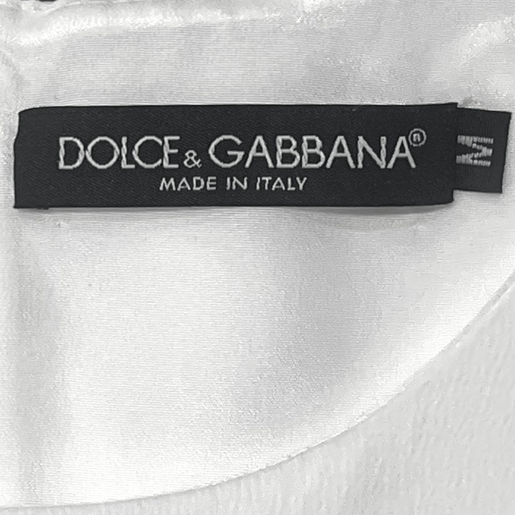 Dolce & Gabbana White Sequin Fringed Mini Dress, label