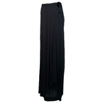 Valentino 1980's Black Asymmetrical Silk Jersey Tassel Skirt, side