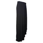 Valentino 1980's Black Asymmetrical Silk Jersey Tassel Skirt, side 2