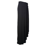 Valentino 1980's Black Asymmetrical Silk Jersey Tassel Skirt, side 2