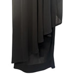 Valentino 1980's Black Asymmetrical Silk Jersey Tassel Skirt, hem