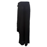 Valentino 1980's Black Asymmetrical Silk Jersey Tassel Skirt, back