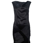 1930's Black Slipper Satin Bias Cut Evening Gown, TOP
