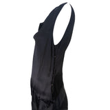 1930's Black Slipper Satin Bias Cut Evening Gown, top side