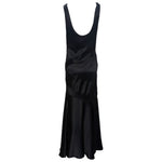 1930's Black Slipper Satin Bias Cut Evening Gown, back