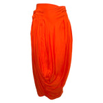 Allison Goulard 1980's Bright Orange Cotton Skirt Ensemble, skirt