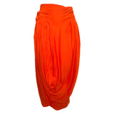Allison Goulard 1980's Bright Orange Cotton Skirt Ensemble, skirt