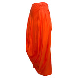 Allison Goulard 1980's Bright Orange Cotton Skirt Ensemble, skirt side 2