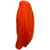 Allison Goulard 1980's Bright Orange Cotton Skirt Ensemble, skirt side