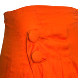 Allison Goulard 1980's Bright Orange Cotton Skirt Ensemble, skirt detail