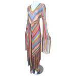 Missoni S/S 1997 Striped Fringed 3 Piece Knit Rayon Ensemble, slight side