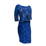 LIBERTINE Repurposed 1960s Blue Jacquard Cocktail Dress, side