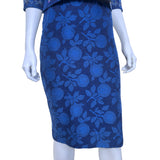 LIBERTINE Repurposed 1960s Blue Jacquard Cocktail Dress, skirt