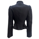 McQueen A/W 2000 "Eshu" Collection Black Zip Front Peplum Jacket, back