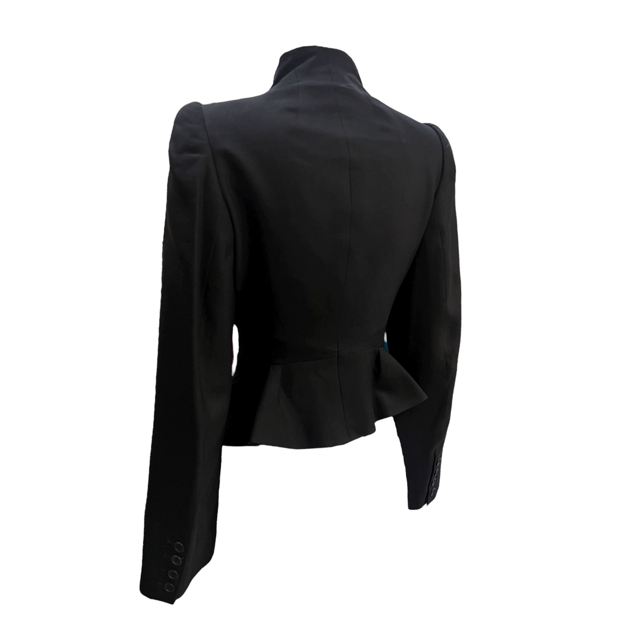 McQueen A/W 2000 "Eshu" Collection Black Zip Front Peplum Jacket, back side
