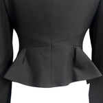 McQueen A/W 2000 "Eshu" Collection Black Zip Front Peplum Jacket, back detail