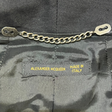 McQueen A/W 2000 "Eshu" Collection Black Zip Front Peplum Jacket, label