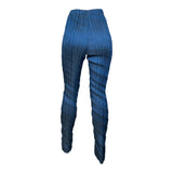 Issey Miyake Y2K Blue Pleated Top and Pant Set, pant 2