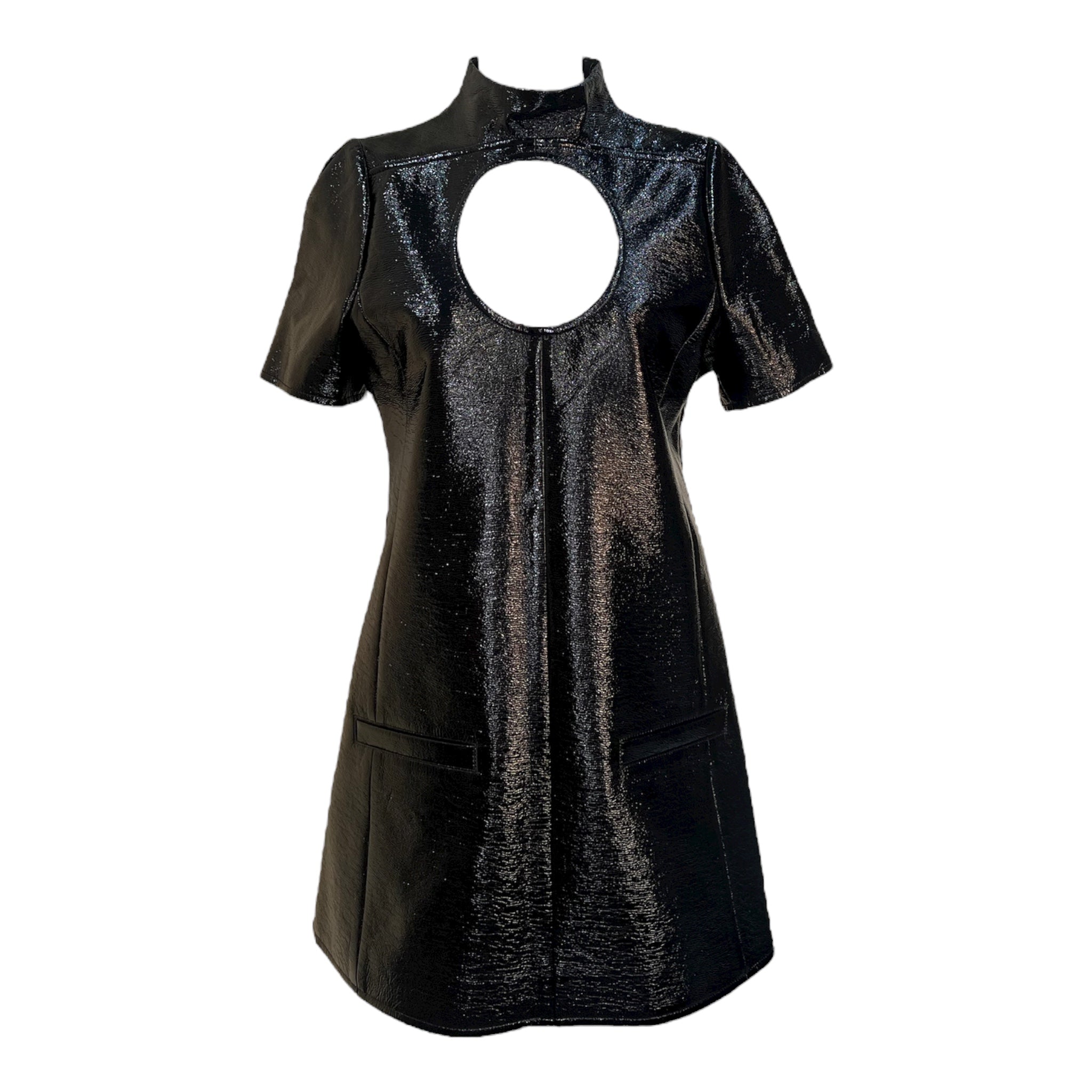 Courrèges F/W 2023 Black Vinyl Cut Out Mini Dress