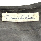 Oscar de la Renta 2000's Black Knit Dress with Tweed Stripe Appliquéd Bands, label