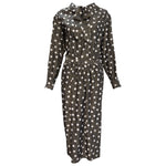Saint Laurent 1990s Silk Dotted Print Dress