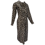 Saint Laurent 1990s Silk Dotted Print Dress, side