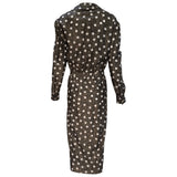 Saint Laurent 1990s Silk Dotted Print Dress, back 2