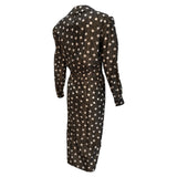 Saint Laurent 1990s Silk Dotted Print Dress, back