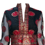 Malcolm Starr 1970s Black, Red and Gold Lurex Dress, top